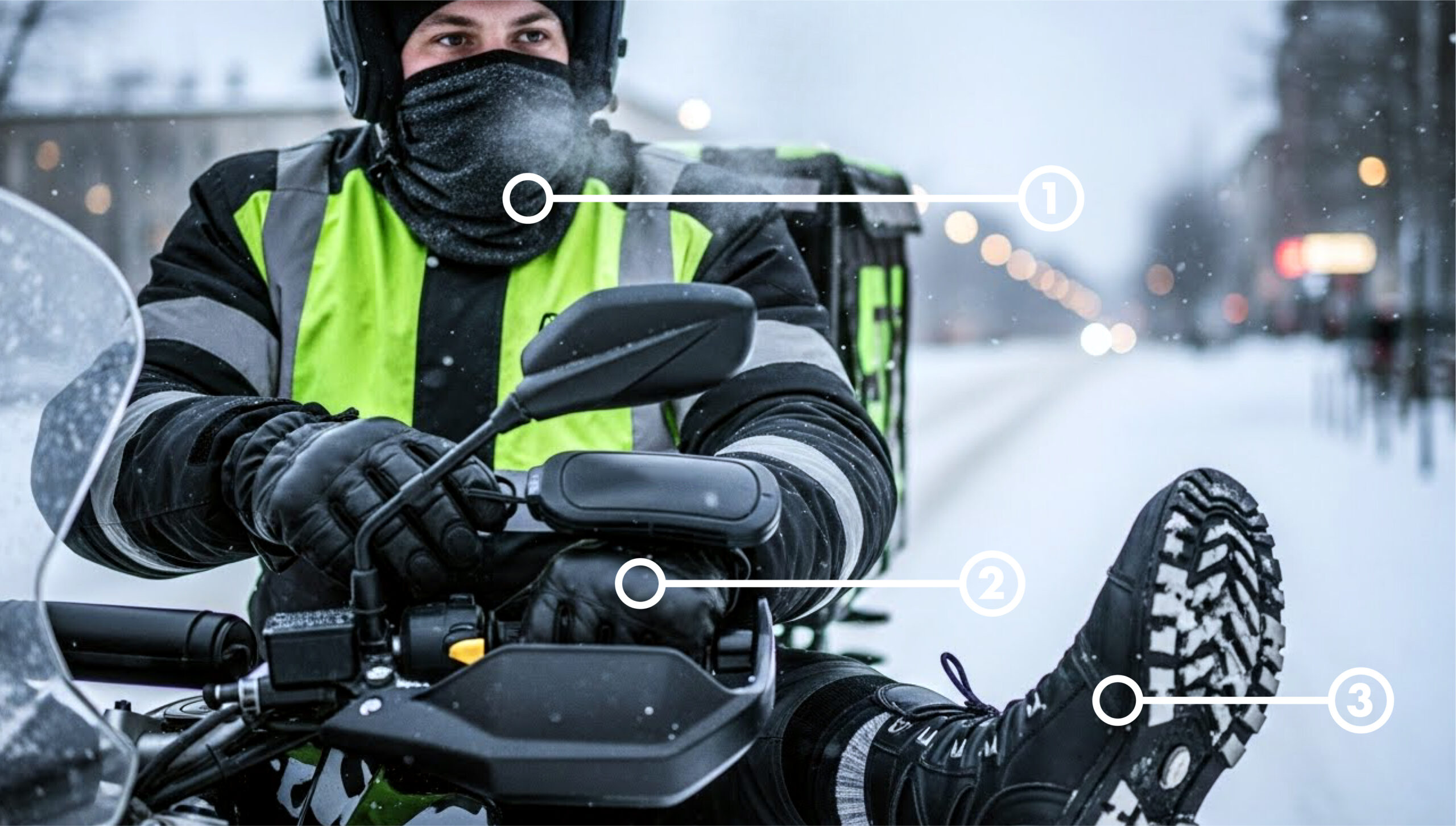 バイク配達の手・足・首のおすすめ寒さ対策装備