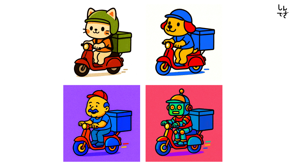 フードデリバリーフリーイラスト素材